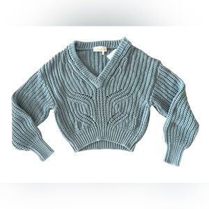 Chic V-Neck Sweater in Light Blue